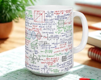 Math Teacher Formulas Mug for Mathematician Gift Geometry Teacher Coffee Cup Algebra and Trigonometry Teacher Appreciation Mug for Christmas