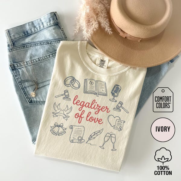 Comfort Colors Legalizer Of Love Shirt for Women, Wedding Officiant Tee, Marriage Officiant Gift, Bridal Ceremony Officiant, Wedding Day Tee