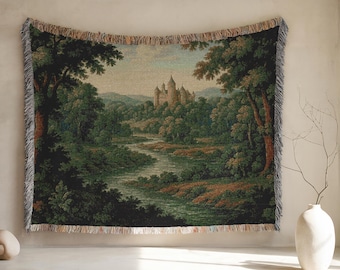 French Verdure Aubusson Tapestry Antique Wall Hanging Renaissance Wall Decor Vintage Home Decor Large Horizontal French Country Style Decor