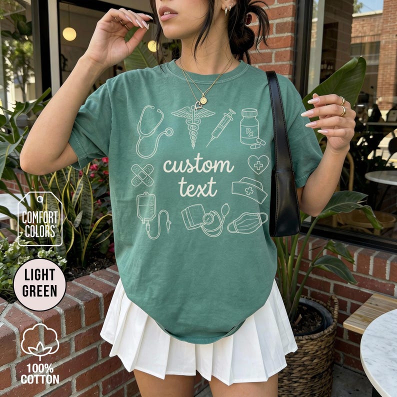 Comfort Colors Custom Nurse Shirt, Personalized Nursing Tshirt, RN LPN ...