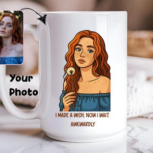 Cartoon from Photo Mug, Custom Picture and Text Coffee Cup, Personalized Gift with Image, Create Your Own Mug Portrait, Couple Photo Mug