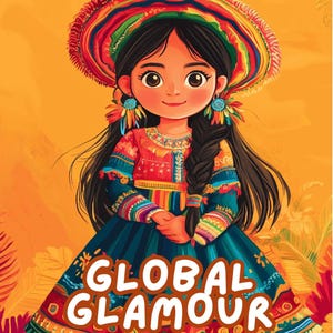 Glamour global: Libro de actividades y coloración de chicas con vestidos tradicionales
