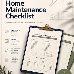 Ultimate Home Maintenance Checklist | Printable Home Maintenance Planner PDF | Annual Home Inspection | Seasonal Home Care Guide