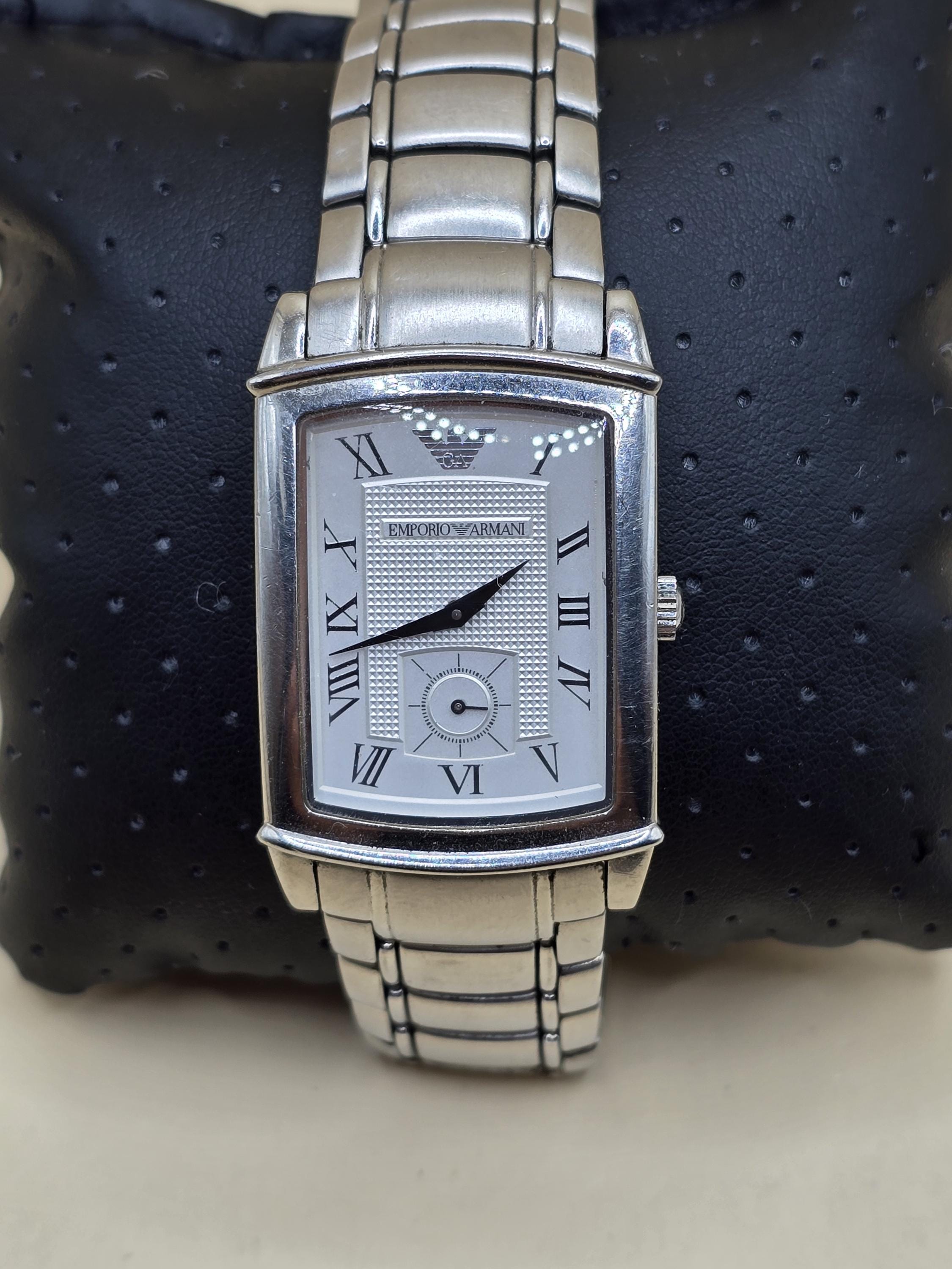 【ミラノ購入】EMPORIO ARMANI ラムレザー2010 アーカイブ Emporio Armani Meccanico mens square watch | eBay