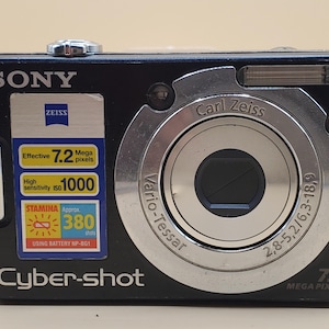 Sony Cyber-shot DSC-W55 7.2MP 3x Optical Zoom Digital Camera Rare Black