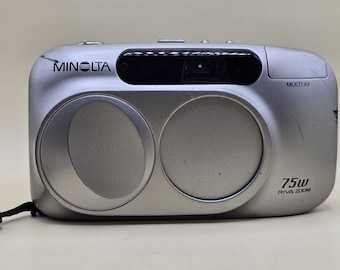 Minolta Riva Zoom 75W 35mm Filmkamera, Kompaktkamera mit Tasche, getestet
