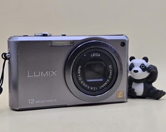 Panasonic Lumix DMC-FX100 zilverkleurige Y2K digitale camera (Leica) + batterij en oplader