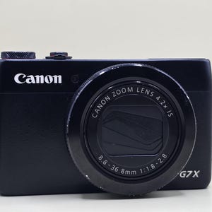 Câmera digital Canon PowerShot G7 X de 20.2MP, preta, com tela articulada para vlogs, compacta, modelo Y2K, testada.