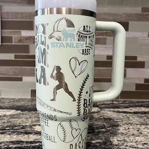 New 30oz laser engraved baseball mom Stanley