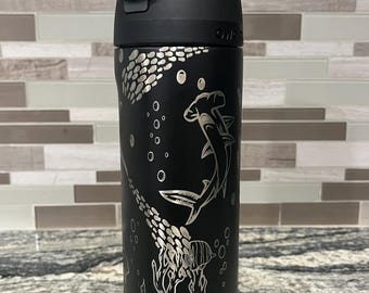 New 24oz laser engraved shark Owala