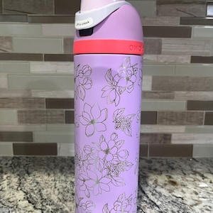 New 24oz laser engraved flower Owala