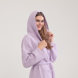 Cotton4 Layer Muslin Kimono, Soft Kimono Robe. Soft Absorbent Gauze Bathrobe, Summer Kimono. Robes for women, Soft Bathrobe