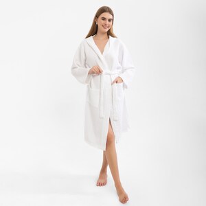 White Color, Cotton4 Layer Muslin Kimono, Soft Kimono Robe. Soft Absorbent Gauze Bathrobe, Summer Kimono. Robes for women, Soft Bathrobe,