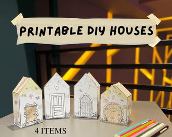 Märchen-Papierhaus Bastelset: A4 Bastelbogen zum Selbermachen (PDF)