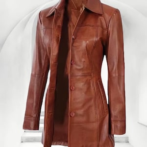 Women's Leather Blazer-100% Genuine Lambskin Leather Jacket