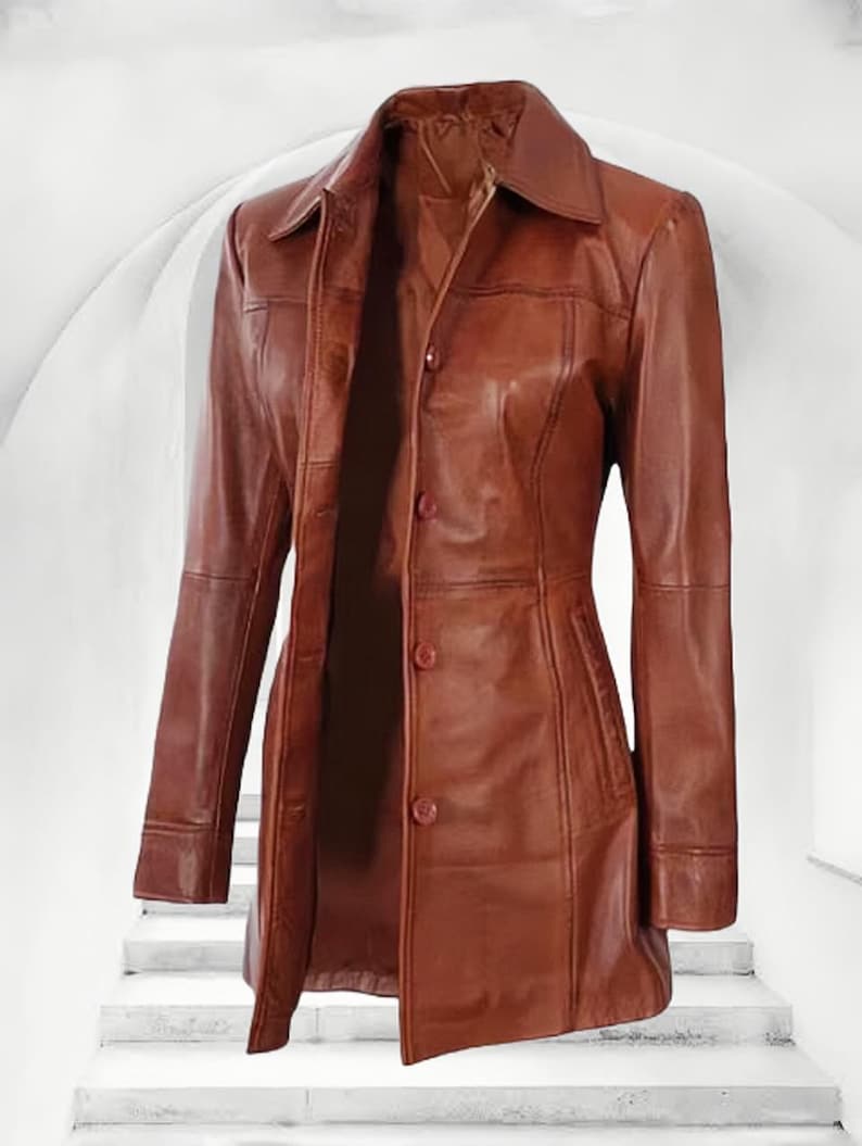 Women's Leather Blazer-100% Genuine Lambskin Leather Jacket image 1