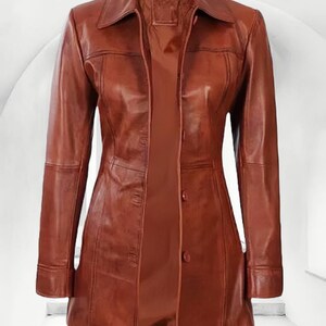 Women's Leather Blazer-100% Genuine Lambskin Leather Jacket image 2