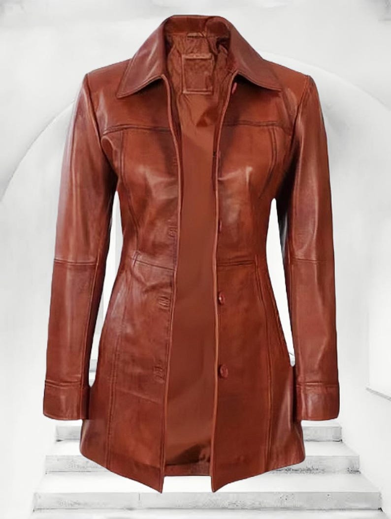 Women's Leather Blazer-100% Genuine Lambskin Leather Jacket image 2