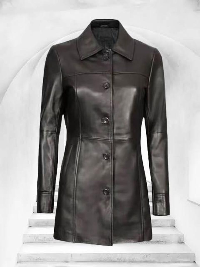 Women's Leather Blazer-100% Genuine Lambskin Leather Jacket image 5