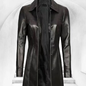 Women's Leather Blazer-100% Genuine Lambskin Leather Jacket image 6