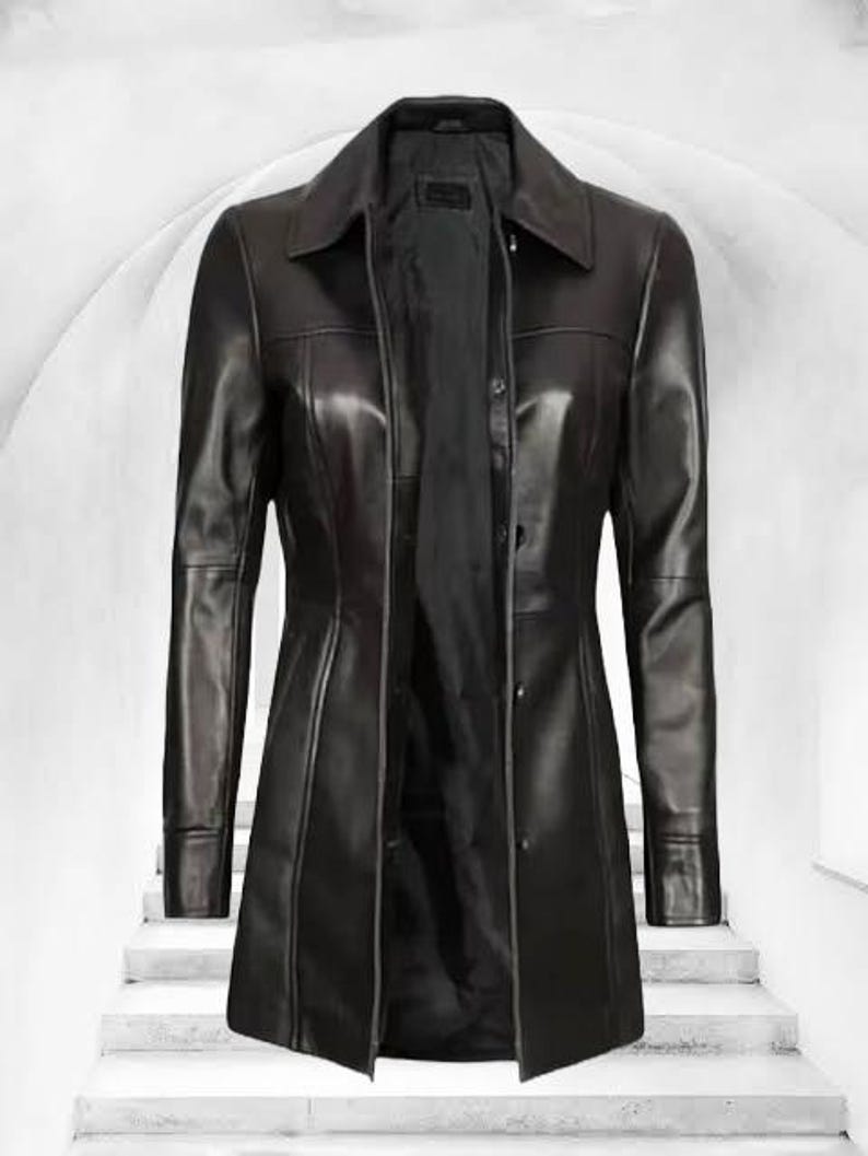 Women's Leather Blazer-100% Genuine Lambskin Leather Jacket image 6