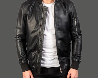 90s Black Leather Biker Aviator Bomber Jacket Ladies Vintage 90s Black Leather Biker Aviator Bomber Jacket Ladies Vintage