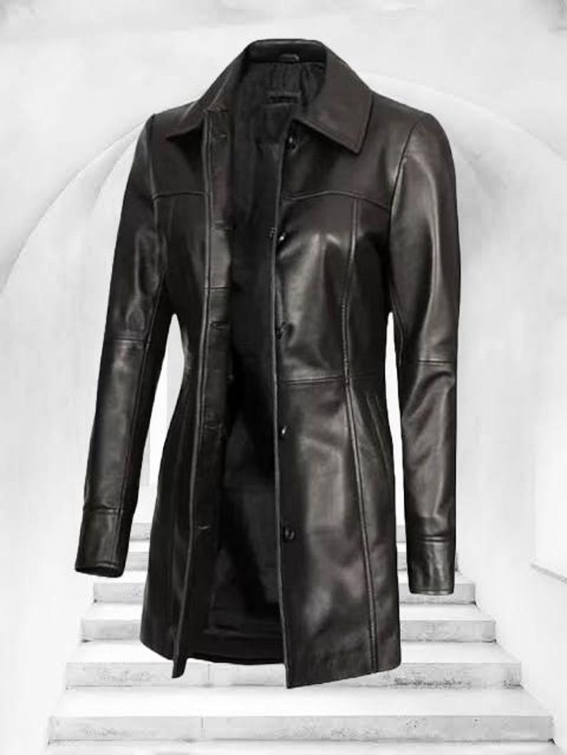 Women's Leather Blazer-100% Genuine Lambskin Leather Jacket image 4
