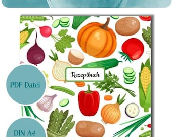 digital PDF for cover page for a digital recipe book or cookbook also for printing and usable as a template for Goodnotes app
