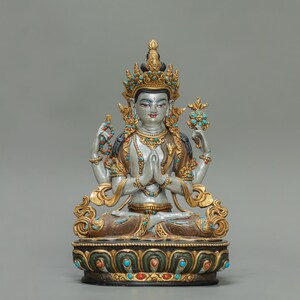 Chenrezig Statue Avalokiteshvara Compassion Buddha Spiritual Decor Meditation Altar Buddhist Art Figurine Yoga Gift Mindfulness Sculpture