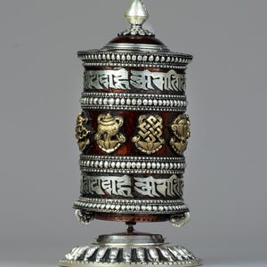 Exquisite Prayer Wheel  I  Sacred instrument integral to Tibetan Buddhist practice