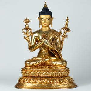 Maitreya Buddha Statue I Buddha of Future I 24K Gold Gilded I Meditation Space