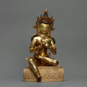 Authentic Maitreya Buddha Statue | Future Buddha of New Era of Enlightenment | Gilded in 24k Gold