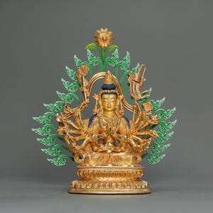 24K Gold Gilded Cundi Statue I Himalayan art I Handcrafted Statue
