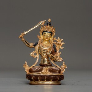 Detailed Manjushri Statue I Bodhisattva of Wisdom I Spiritual Home Decor