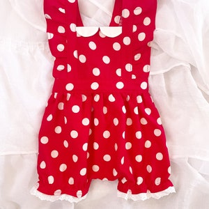 Minnie Mouse inspired romper, Disney romper