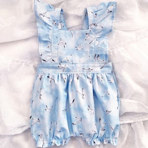 Blue Seagulls Romper, Baby Toddler Romper