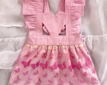 Rainbow Butterfly baby toddler Pinafore