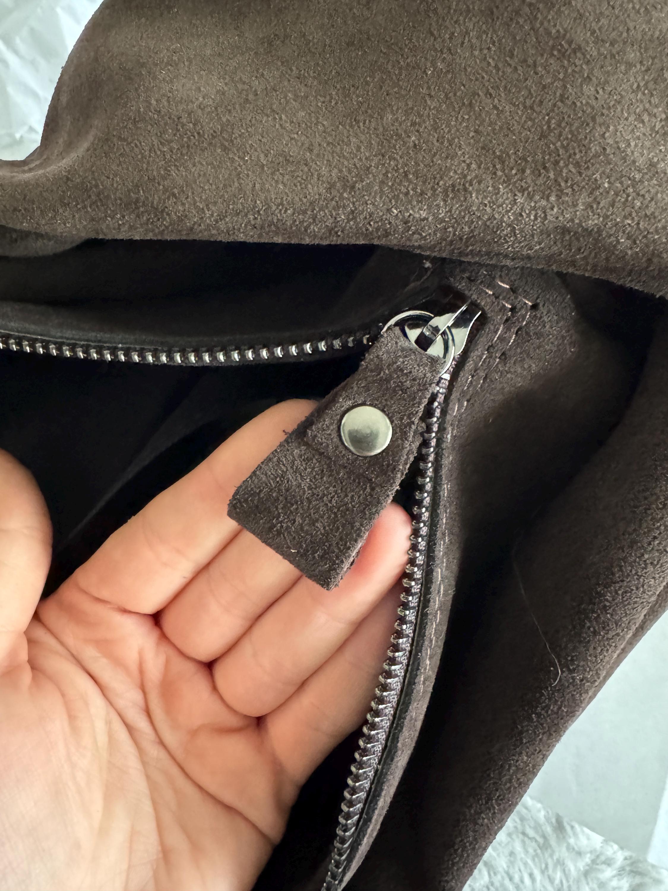 Fame Faux Suede Studded Trim Hobo Bag