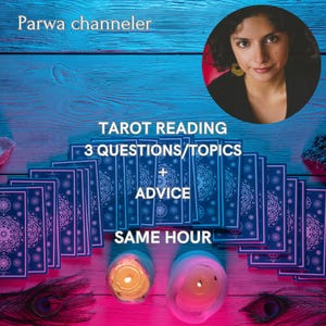 Lectura Tarot: 3 temas en profundidad + consejos. MISMO DIA
