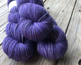 purple, Yak Silk DK Treasures, Hand Dyed DK Yarn, Amethysts in the Abyss