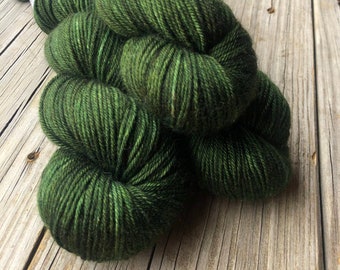 forest green, Yak Silk DK Treasures, Hand Dyed DK Yarn, Land Ho!