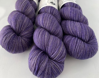 Hand Dyed YAK Sock Yarn, purple, Amethysts in the Abyss, Treasured Yak Toes