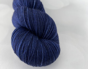 Hand Dyed YAK Sock Yarn, Dark Blue, Far Horizon, Treasured Yak Toes