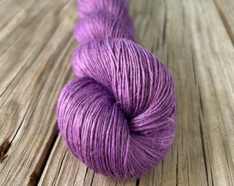 Bamboo Linen Yarn, purple, fingering weight yarn, Orchid Island