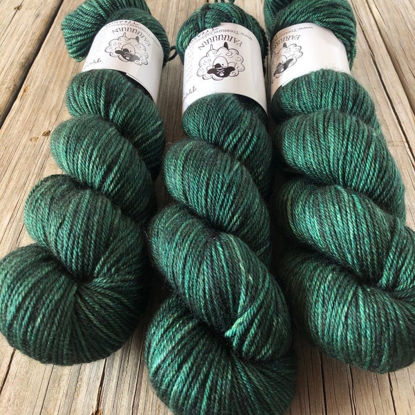 emerald green, Yak Silk DK Treasures, Hand Dyed DK Yarn, Treasure of the Emerald Isle