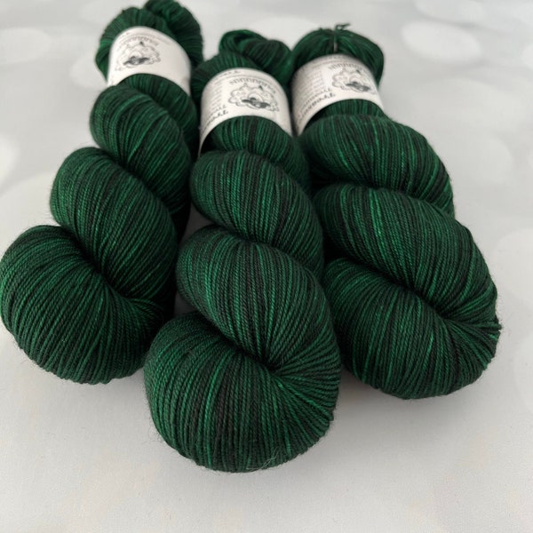 Hand Dyed YAK Sock Yarn, emerald green, Treasure of the Emerald Isle, Treasured Yak Toes