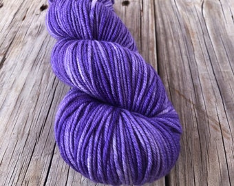 lilac purple Hand Dyed Worsted Weight Yarn, Avast ye Wildcats, Treasured Warmth