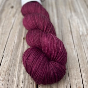Hand Dyed DK Luxe Yarn, Magenta Wine Song of the Sirens Colorway