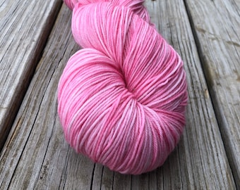 Hand Dyed Sock Yarn, Pink, Damsel in Distress, Treasured Toes Sock Yarn