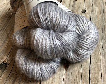 silver gray cashmere silk alpaca yarn, Hand Dyed DK Yarn, Pieces of Eight, Treasured DK Luxe